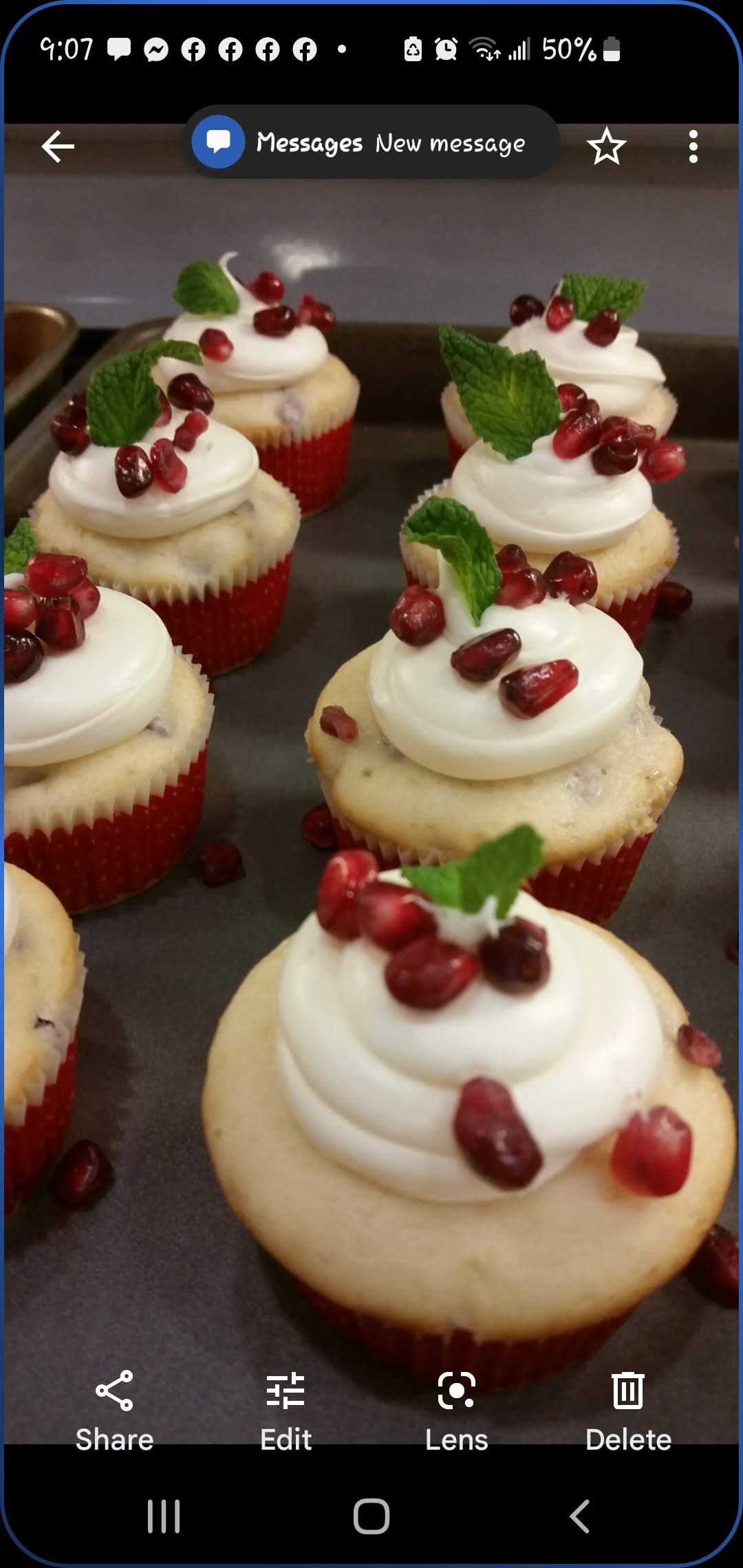 Pomegranate with white cake