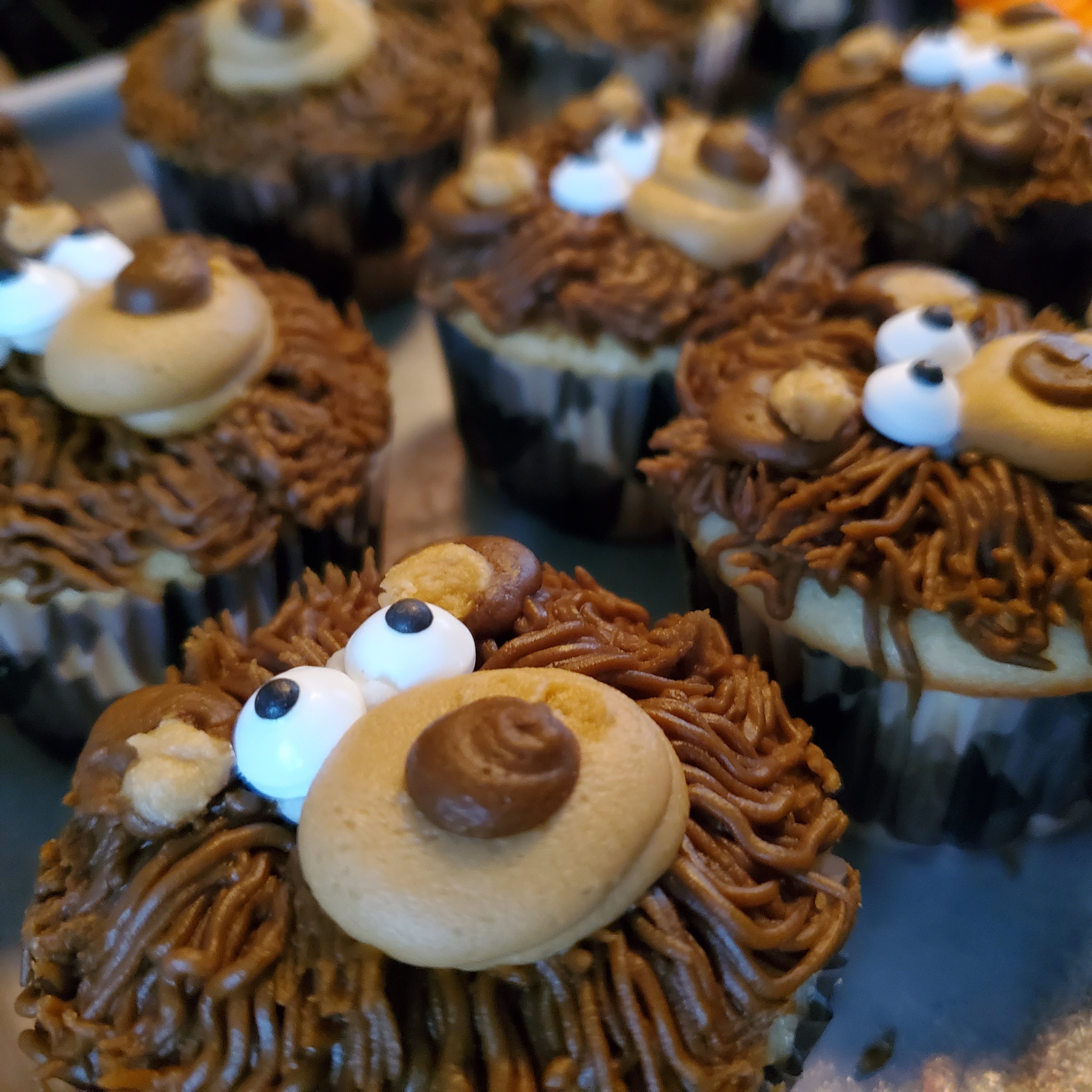 Bear with white cake
